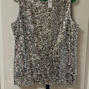Talbots Silver Sequin Blouse